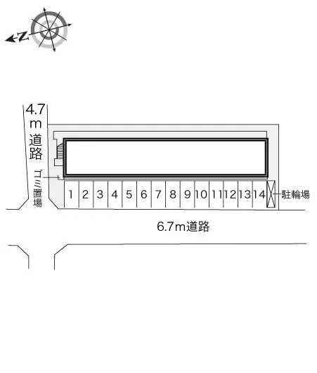 ★手数料０円★加古郡播磨町宮西１丁目 月極駐車場